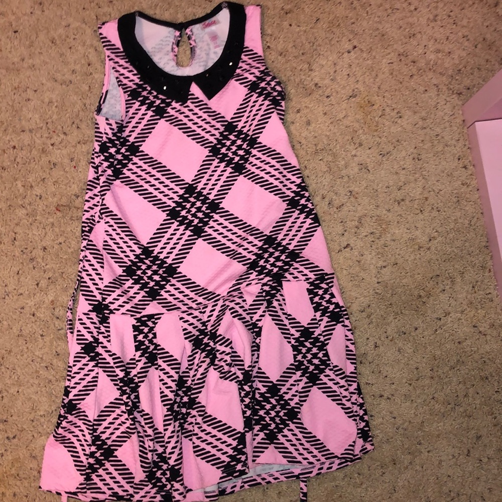 Pink and black dress